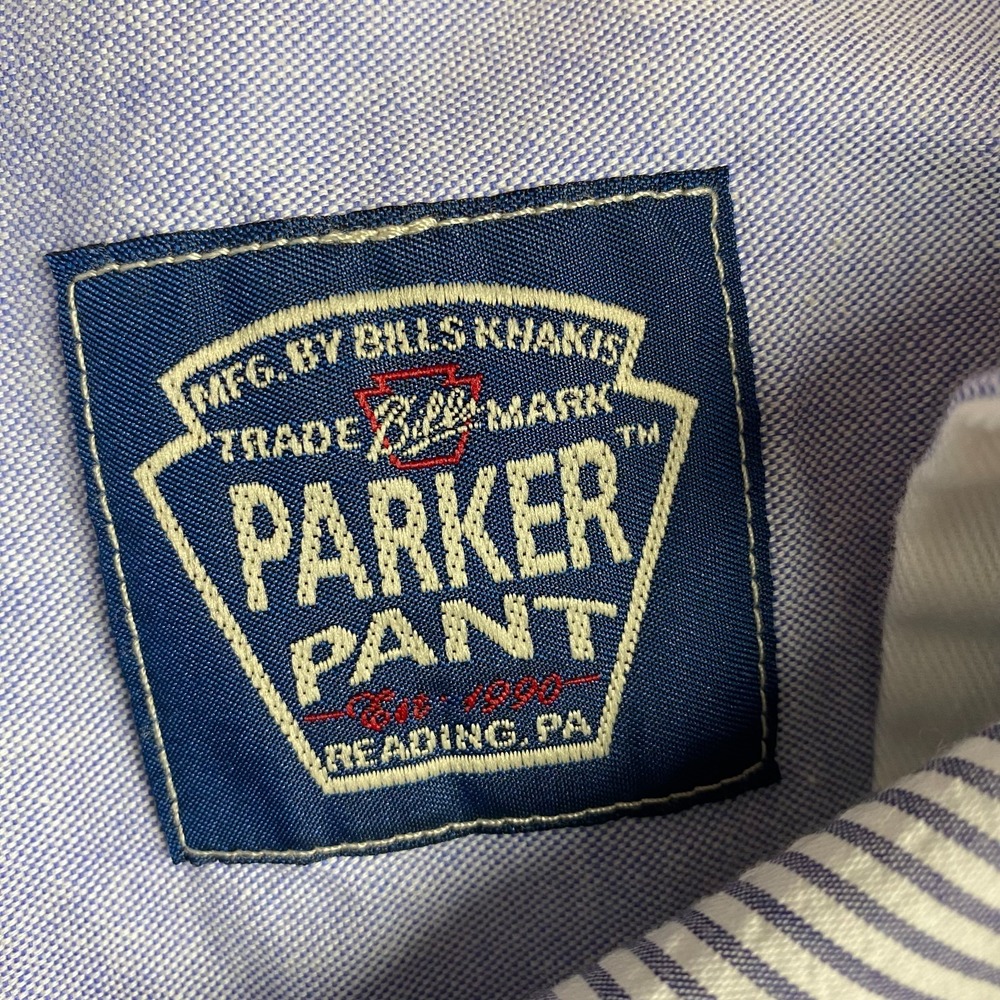 Bills Khakis mens Parker Pant 36 seersucker Blue White Made USA unhemmed NEW - Picture 7 of 14